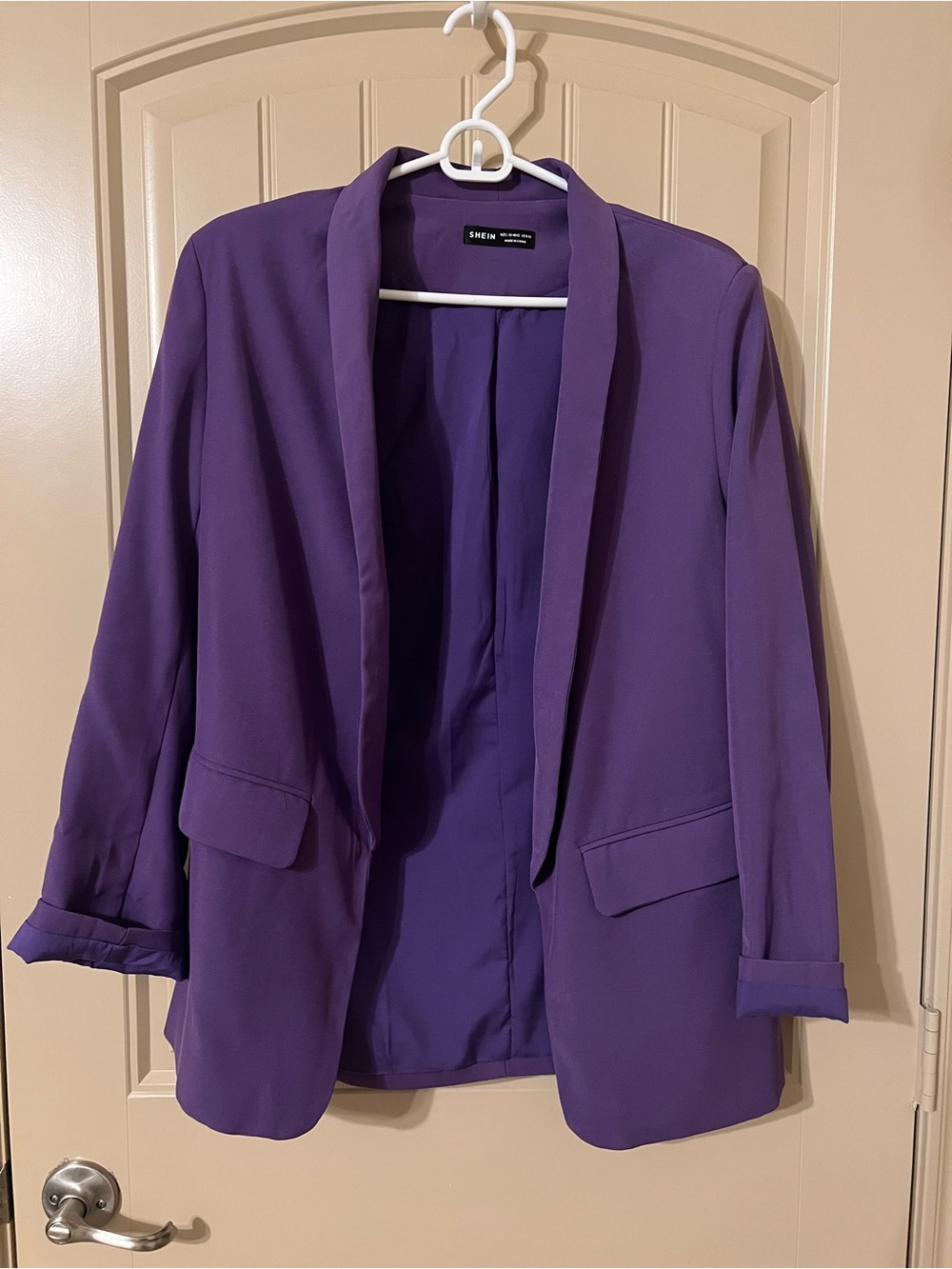 SHEIN Violet Open-Front Blazer Jacket
